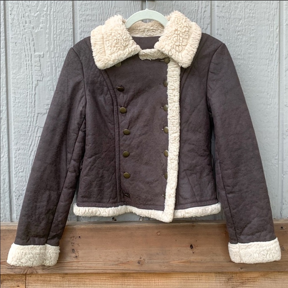 Vintage custom made Sherpa button hooded jacket - Picture 2 of 8